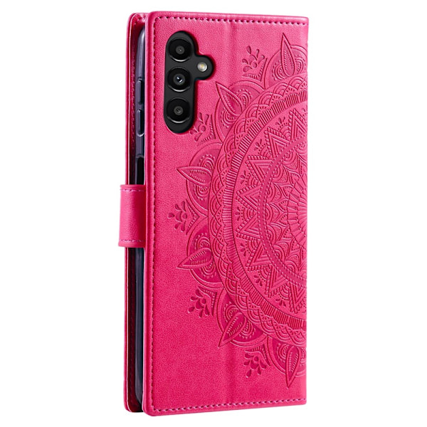SKALO Samsung S25 Mandala Lompakkokotelo - Cerise Cerise