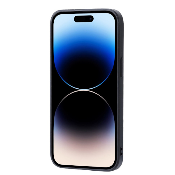 SKALO iPhone 15 PU-læder Cover med Pung - Sort Black