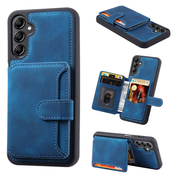 SKALO Samsung A54 5G PU-nahkainen Suojakuori Lompakolla - Sininen Blue