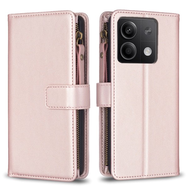 SKALO Xiaomi Redmi Note 13 4G Big Wallet 11-FACK Plånboksfodral Rosa guld