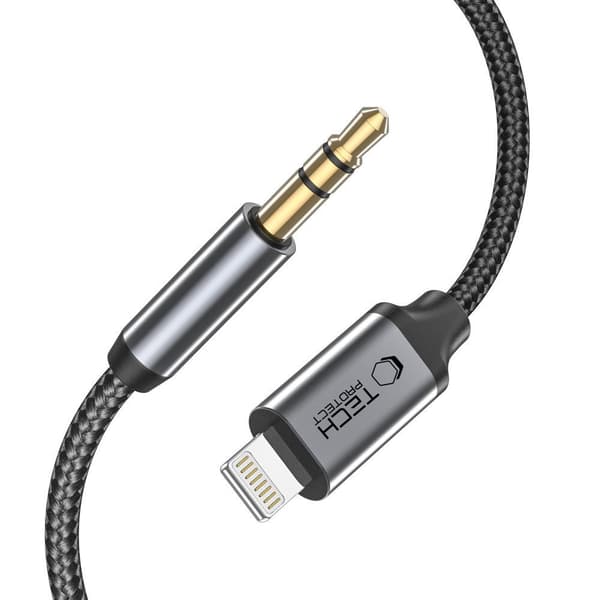 Tech-Protect UltraBoost Lightning til 3.5mm kabel 1m - Sort Black