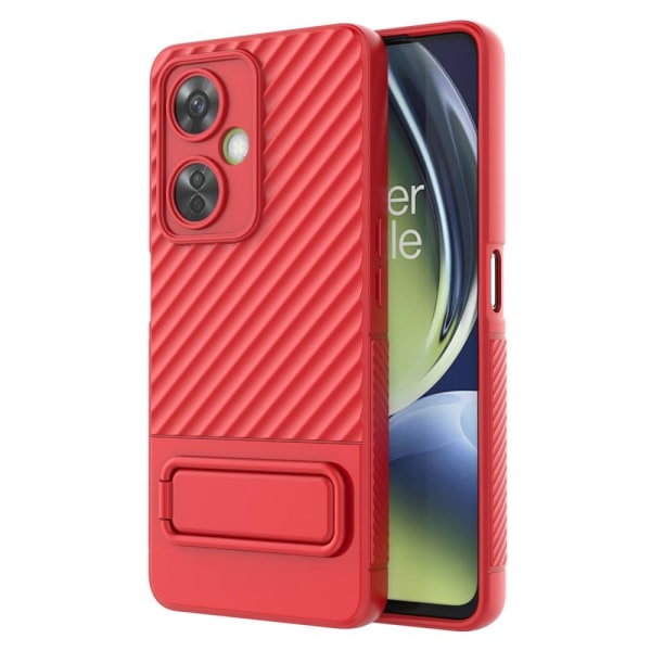 SKALO OnePlus Nord CE 3 Lite 5G Twill 2.0 TPU-Cover med rack - R Red