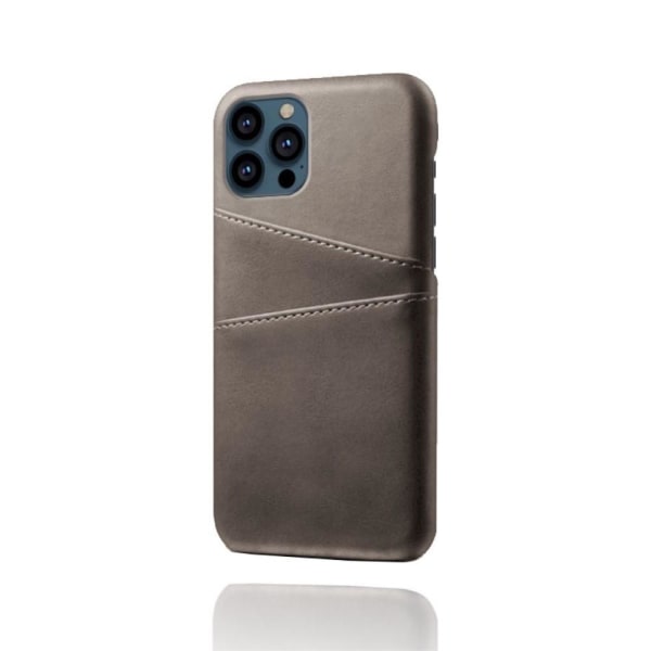 SKALO iPhone 13 Pro Max PU Læder Kortholder Cover - Grå Grey