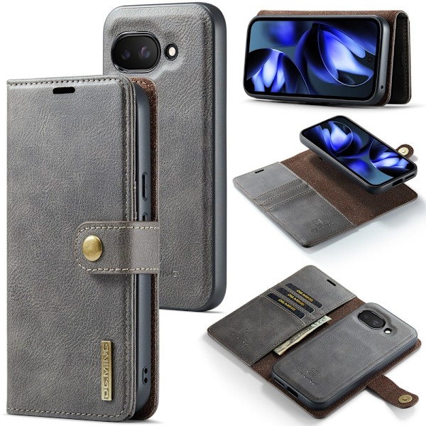 DG MING Google Pixel 9a 2-in-1 Magneetti Lompakkokotelo - Harmaa Grey