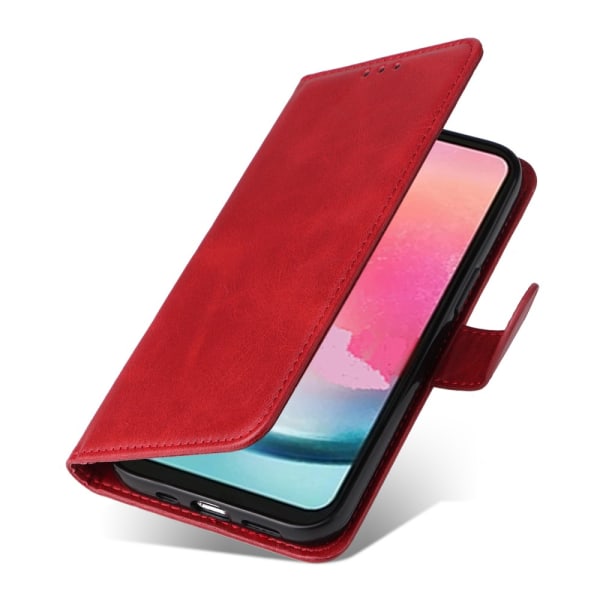 SKALO Samsung A25 5G PU-Läder Plånboksfodral - Fler färger Röd