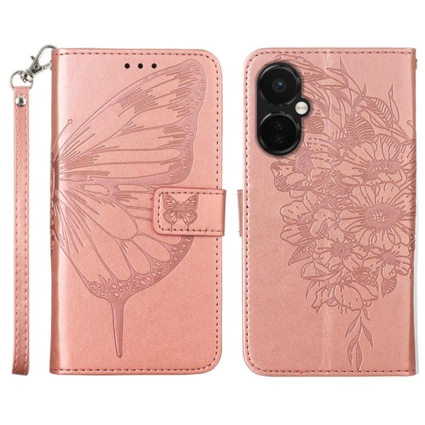 SKALO OnePlus Nord CE 3 Lite 5G Mandala Butterfly Flip Cover - R Pink gold