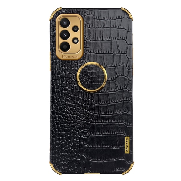 SKALO Samsung A23 5G Krokotiili Kultainen Reuna Kuori - Musta Black