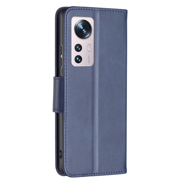 SKALO Xiaomi 12 5G Flip Cover m. pung i PU-læder - Blå Blue