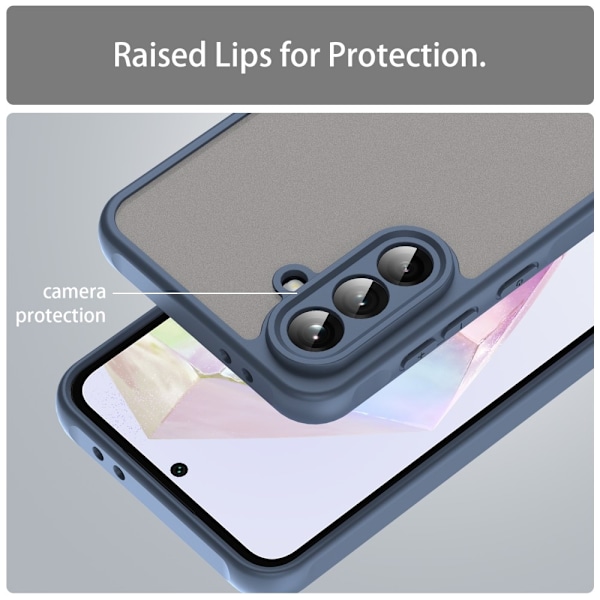 SKALO Samsung A56 5G Color Bumper Frosted Skal - Blå Blå