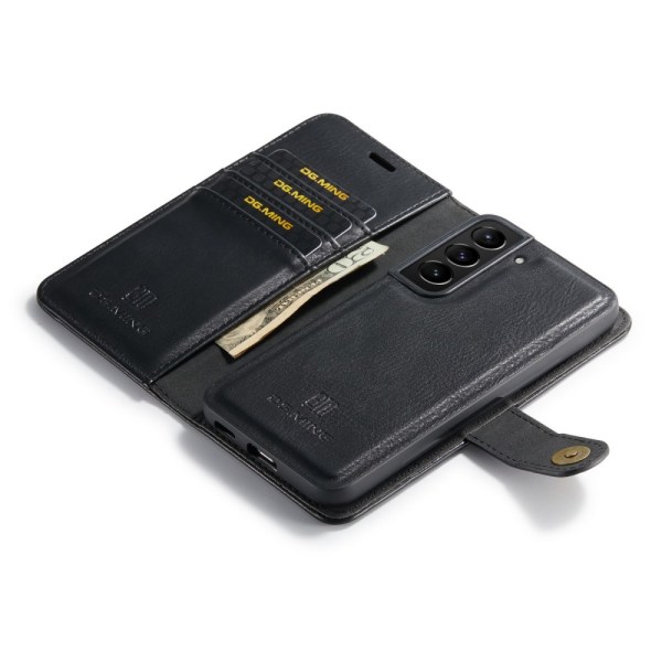 DG MING Samsung S23 Plus 2-in-1 magneetti lompakkokotelo - Musta Black