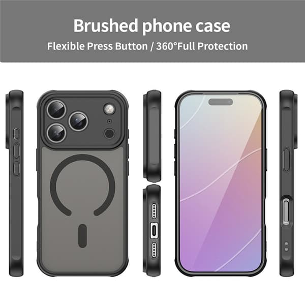 SKALO Mat Hybrid Cover til iPhone 18 Pro - Sort Black