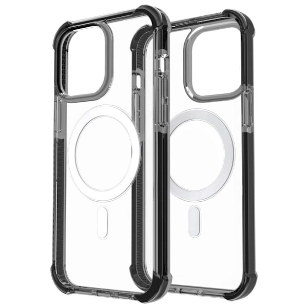 SKALO iPhone 15 Erittäin vahva magneettinen rengas Bumper TPU-kuori - Musta Black