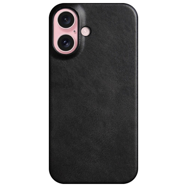 SKALO iPhone 16 PU-Läder Skal - Svart Svart