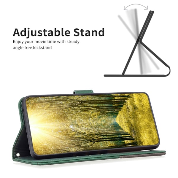 Motorola Moto G54 5G BINFEN COLOR Præget Flip Cover - Grøn Green