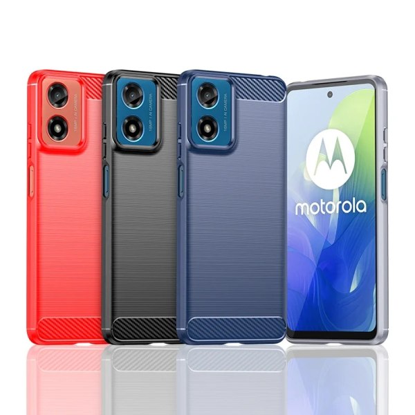 SKALO Motorola Moto G04 Armor Carbon Stöttåligt TPU-skal - Fler Blå