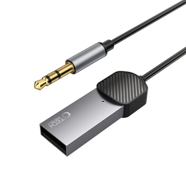 Tech-Protect Ultraboost Bluetooth AUX-adapterkabel 3.5mm 1m - Grå Grey
