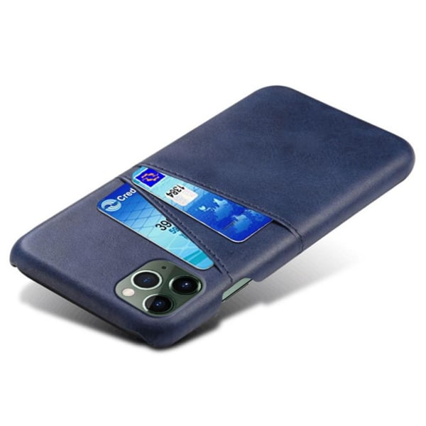 SKALO iPhone 15 Pro PU-Läder Korthållare Skal - Blå Blå