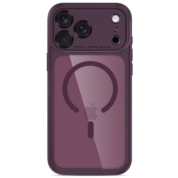 Tech-Protect MagPeak MagSafe CC Cover til iPhone 17 Pro Max - Dark Cherry Wine red