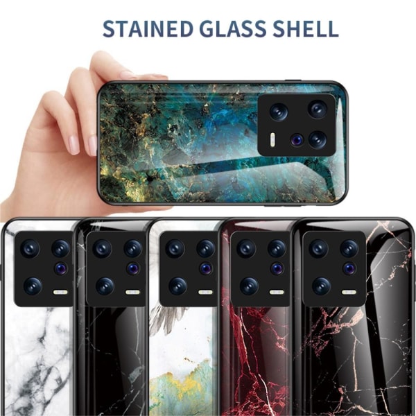 SKALO Xiaomi 13 5G Marmor Härdat Glas TPU-skal - Motiv 4 multifärg