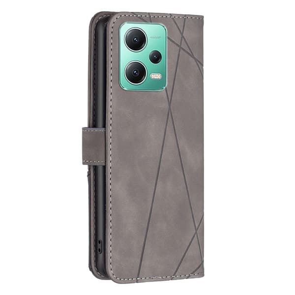 Xiaomi Redmi Note 12 5G BINFEN COLOR Embossed Plånboksfodral - Grå grå