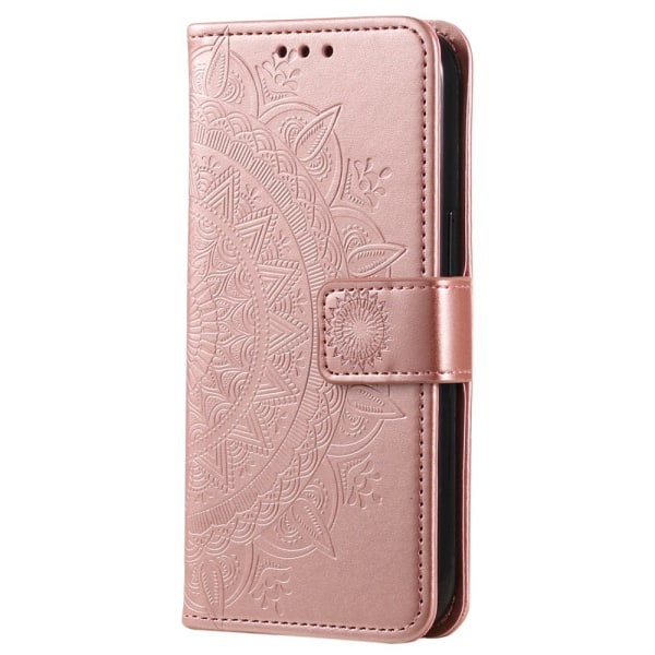 SKALO Samsung A14 4G/5G Mandala Flip Cover - Rosa guld Pink gold