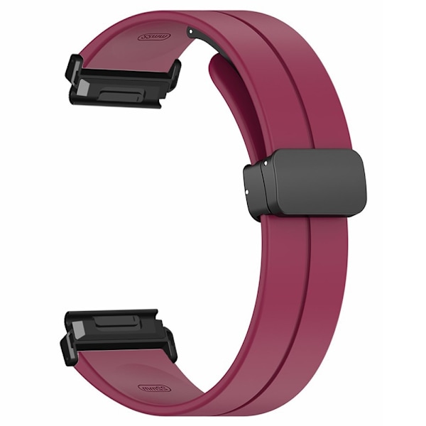 SKALO Silikonarmband metallspänne Garmin Fenix 8 51mm - Fler färger Vin, röd