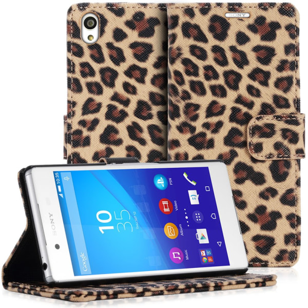 Sony Z3+ | Plånboksfodral med leopardmönster MultiColor #1 Vit