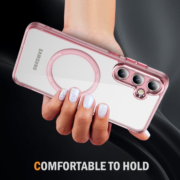 SKALO Samsung S24+ Color Bumper Magnet Skal - Rosa Rosa