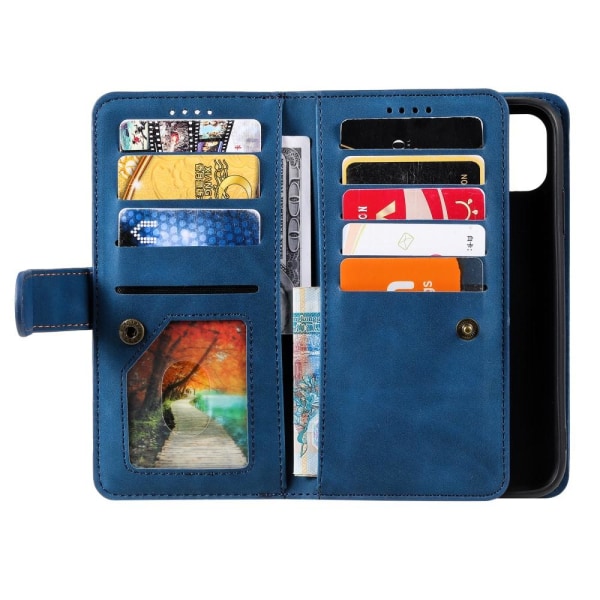 SKALO Samsung A22 5G Big Wallet Mocka Plånboksfodral - Blå Blå