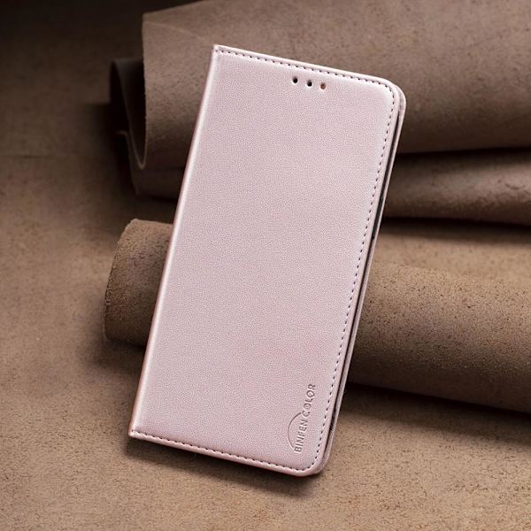 iPhone 15 Pro Max BINFEN COLOR Kohokuvioitu Lompakkokotelo - Ruusukulta Pink gold