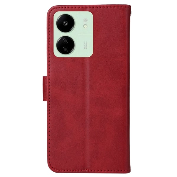 SKALO Xiaomi Redmi 13C 4G PU-Läder Plånboksfodral - Fler färger Röd