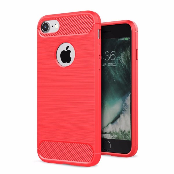 SKALO iPhone 7/8 Armor Carbon Stødsikker TPU-cover - Vælg farve Red