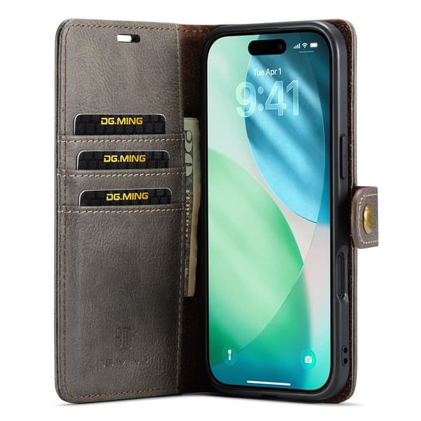 DG MING iPhone Air 2-i-1 Magnet Flip Cover - Grå Grey