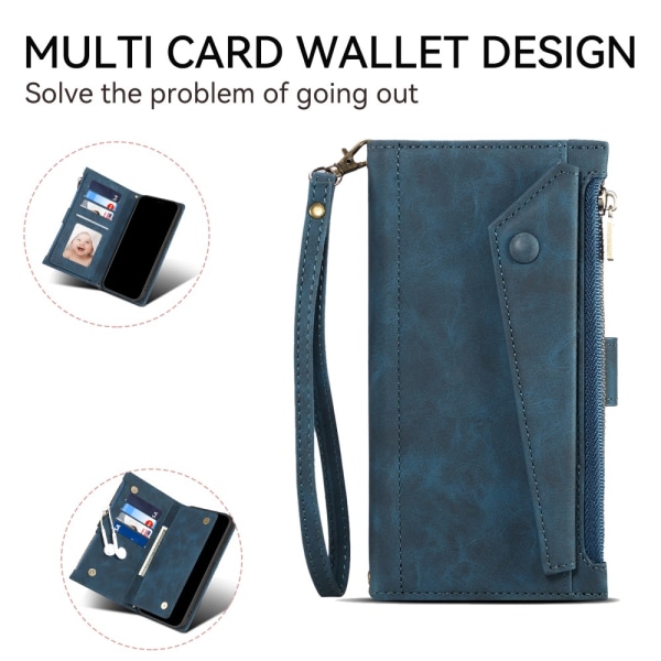SKALO Motorola Moto G84 5G ESEBLE Big Wallet Plånboksfodral - Bl Blå