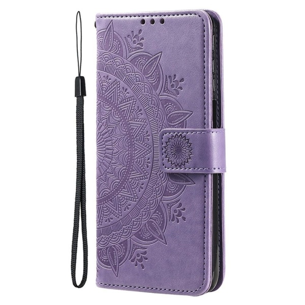 SKALO iPhone 15 Pro Mandala Flip Cover - Lilla Purple