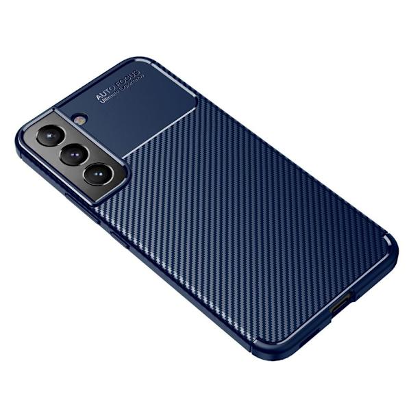 SKALO Samsung S22+ Carbon Fiber TPU-suojakuori - Sininen - Valitse väri Blue