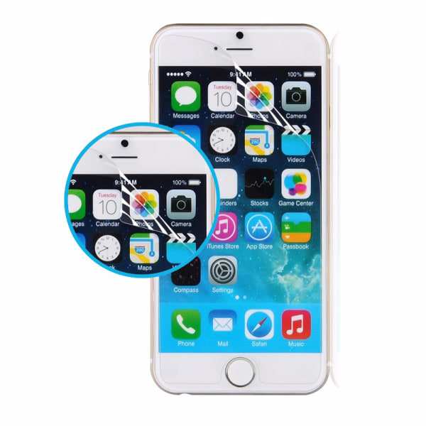 2-PACK Super tåligt Nano Skärmskydd iPhone 6/6S Transparent