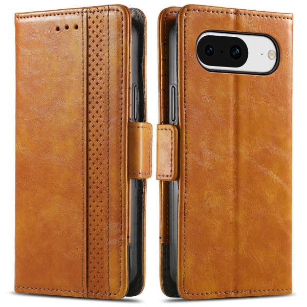 SKALO Google Pixel 8 CASENEO 002 Series Premium PU-nahkalompakko - Vaaleanruskea Light brown