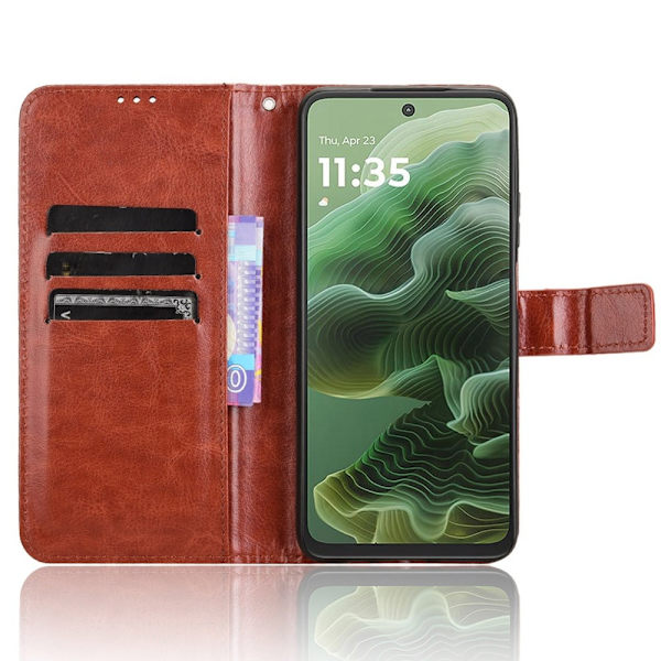 SKALO Motorola Moto G35 5G PU-nahkainen Lompakkokotelo - Valitse väri Brown