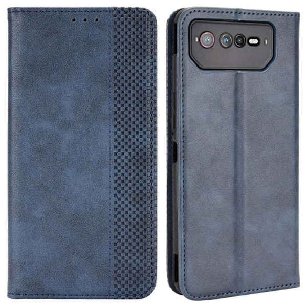 SKALO Asus ROG Phone 6/6Pro/6D/6D Ultimate 5G Embossed Premium Plånboksfodral - Blå Blå
