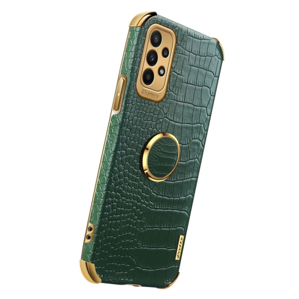 SKALO Samsung A23 5G Crocodile Guldkant Cover - Grøn Green
