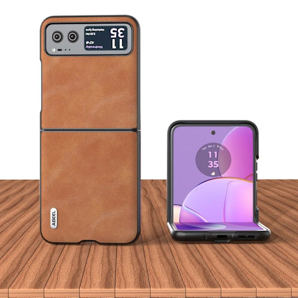 SKALO Motorola Razr 40 5G ABEEL PU-Läder Fold Skal - Brun Brun