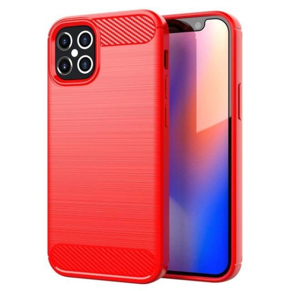 SKALO iPhone 12 Armor Carbon Stöttåligt TPU-skal - Fler färger Röd