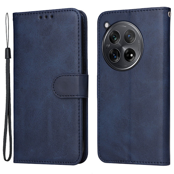 SKALO OnePlus 12R 5G PU-nahkainen Lompakkokotelo - Valitse väri Blue