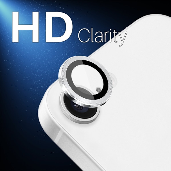 SKALO iPhone 16e NORTHJO Kamerasuoja Metallirengas - Hopea Silver