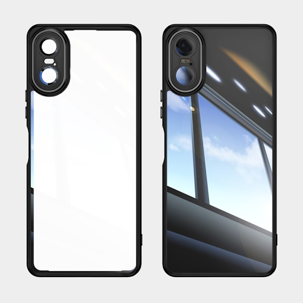 SKALO Sony Xperia 10 VI Silky Touch TPU + Akryl Metallknappar Skal - Svart Svart