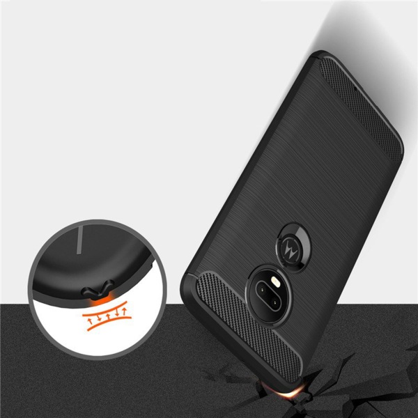 Stöttåligt Armor Carbon TPU-skal Moto G7 Plus Black