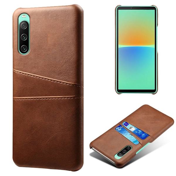 SKALO Sony Xperia 10 IV PU-nahkainen Korttikotelo - Ruskea Brown