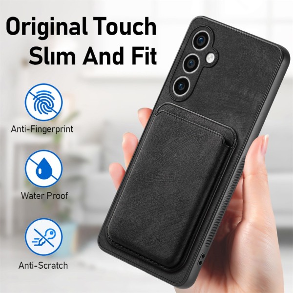 SKALO Samsung S23 FE PU-Läder Skal med avtagbar Magnet Plånbok - Svart Svart
