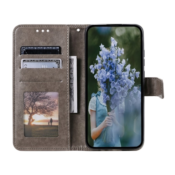 SKALO iPhone 16e Mandala Lompakkokotelo - Harmaa Grey